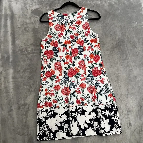 Eliza J women Sleeveless Dress Floral Shift Size 8 Knee Length - Picture 12 of 12
